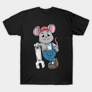 Mouse as Mechanic with Tools and Helmet T-Shirt